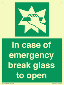 In case of emergency break glass to open